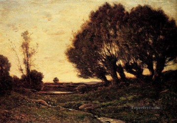 Un paisaje boscoso con un arroyo Barbizon Henri Joseph Harpignies Pinturas al óleo